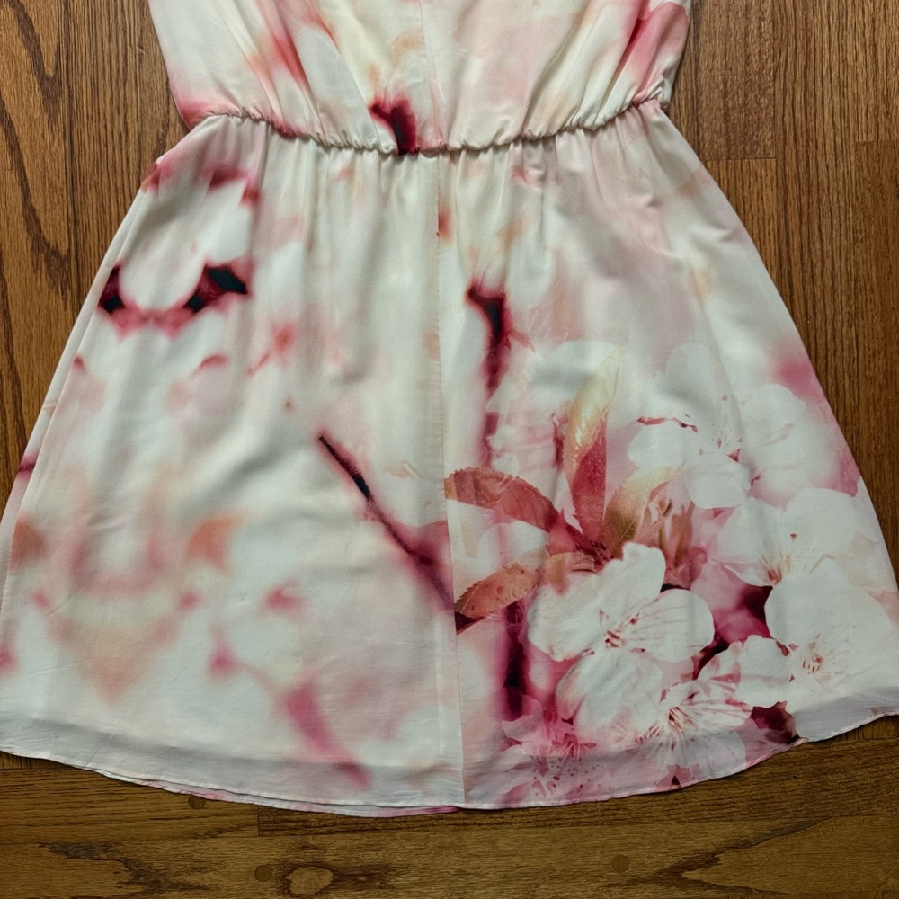 Alice + Olivia Cherry blossom watercolor sleeveless silk dress - Picture 10 of 13